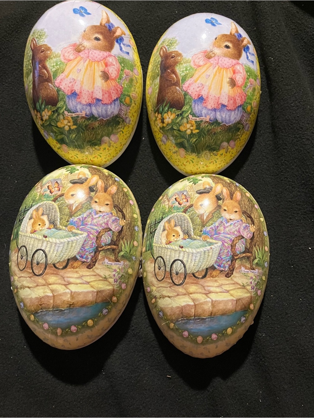 VTG Nestler Germany Susan Wheeler Holly Pond Hill Easter Paper Mache Eggs